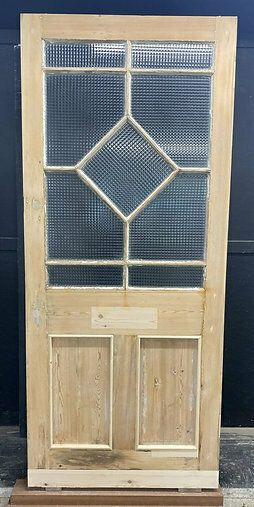 Large Victorian Front Door Antique Period Glazing Reclaimed Old Pine Wood Used photo buy