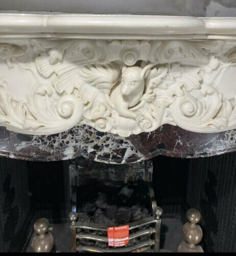 Rarest Louis XV Marble Antique Fire Surround Fireplace Reclaimed Hearth Royal photo Home Fixtures