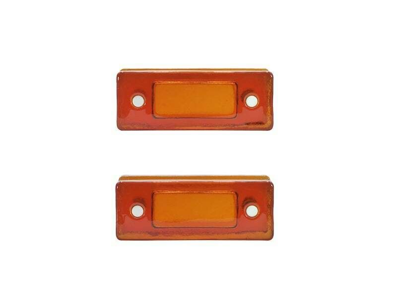 Pair Of Double Orange Store Glass Handles 1970