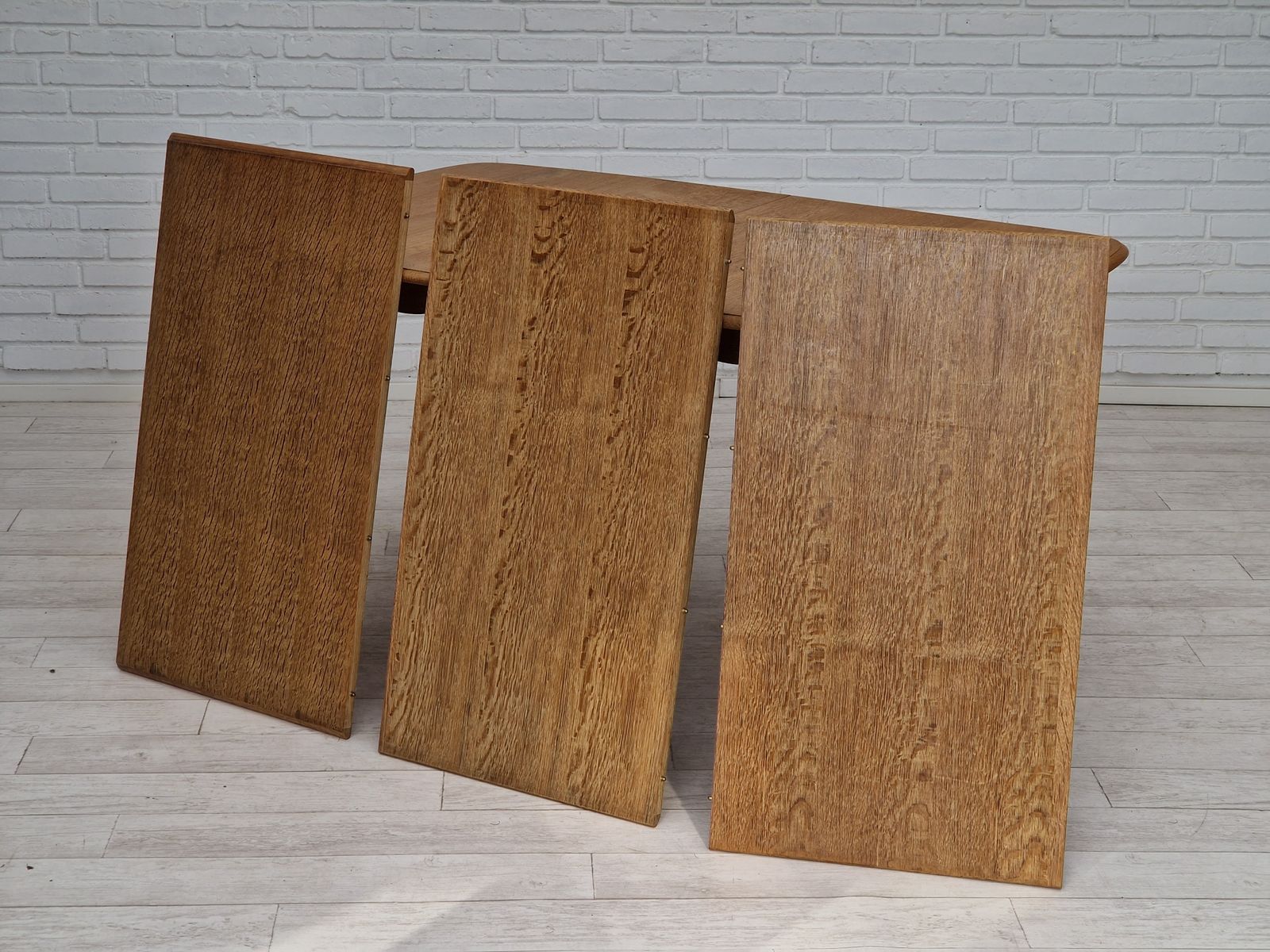 1970s, Danish Design, Dinning Set Of Table And Four Chairs, Oak Wood, Wool. photo vinterior