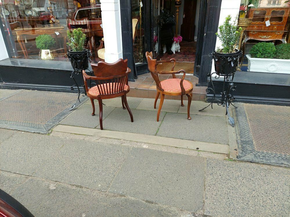 Matched Pair Of Edwardian Inlaid Occasional Chairs photo vinterior