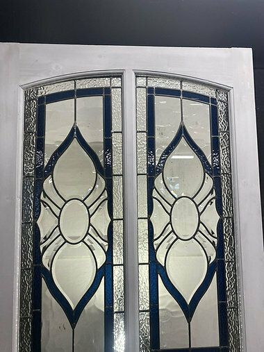 Large Victorian Stained Cut Glass Front Door Old Reclaimed Antique Period Lead photo furniture