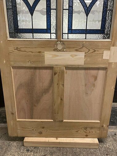 Large Victorian Stained Cut Glass Front Door Old Reclaimed Antique Period Lead photo for sale