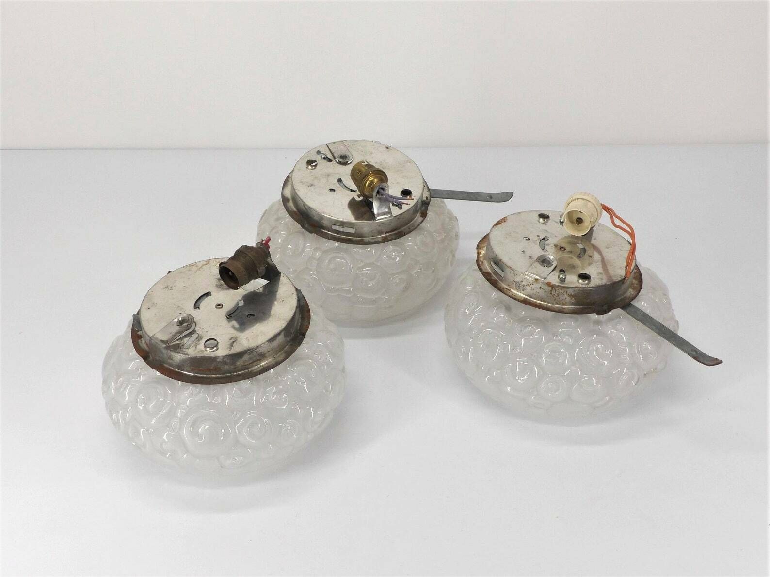 3 Helena Tynell Style Glass Snail Patternsceiling Lamps photo buy