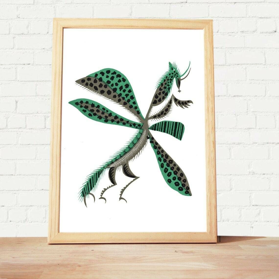 Original Lithograph Jean Lurçat "Dragonfly Of Castile"