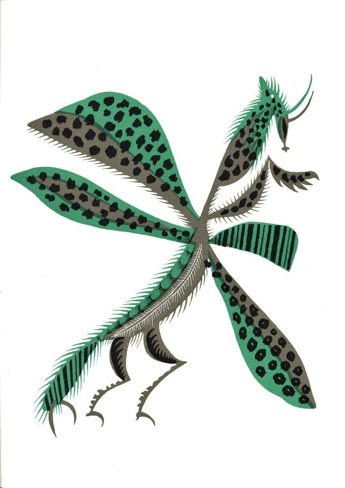 Original Lithograph Jean Lurçat "Dragonfly Of Castile" photo furniture