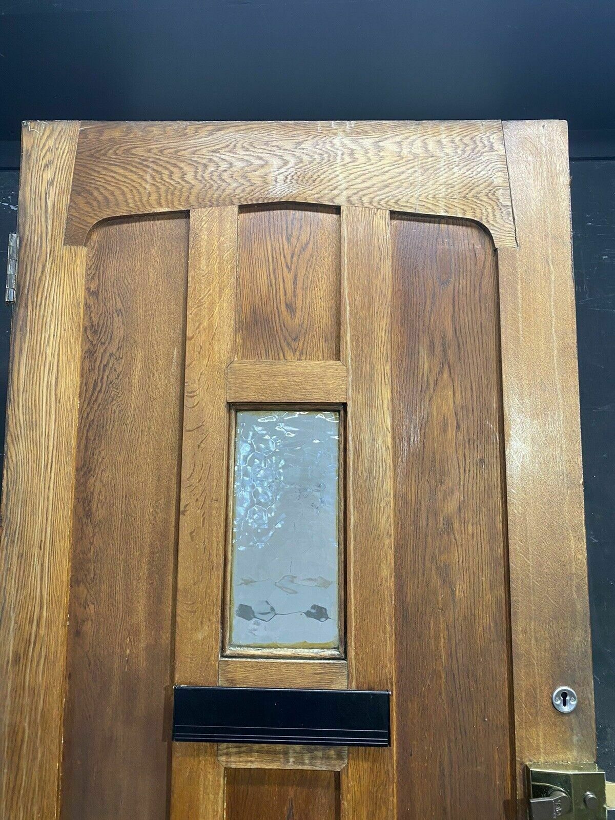 photo for sale Solid Oak Front Door Arts Crafts Old Period Antique Glass Reclaimed Wood Iron