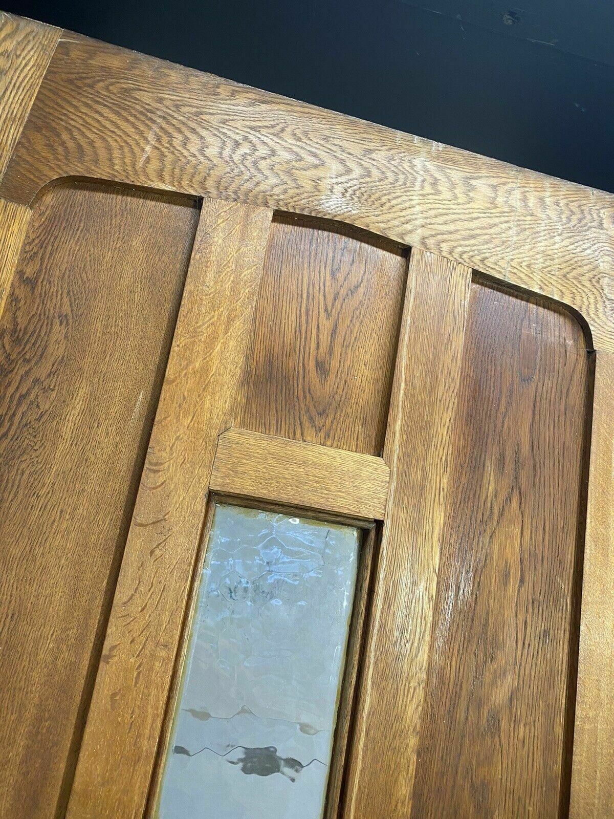 photo buy Solid Oak Front Door Arts Crafts Old Period Antique Glass Reclaimed Wood Iron
