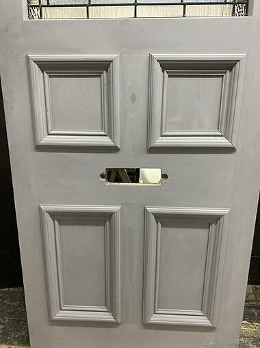 Large Victorian Stained Glass Front Door Old Reclaimed Antique Glass Period Lead photo 2537.0