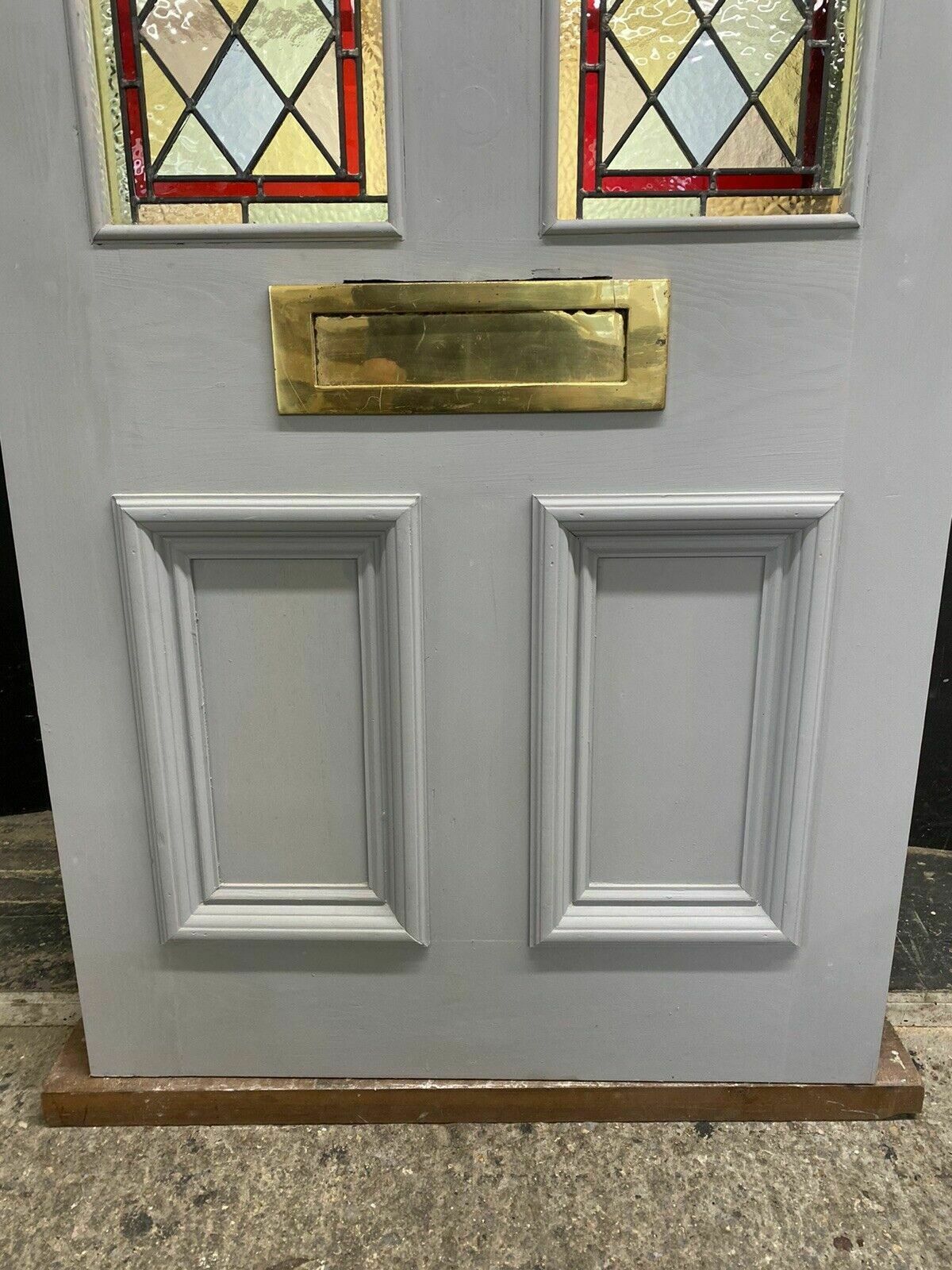 Large Victorian Stained Glass Front Door Old Reclaimed Antique Glass Period Lead photo 3127.0