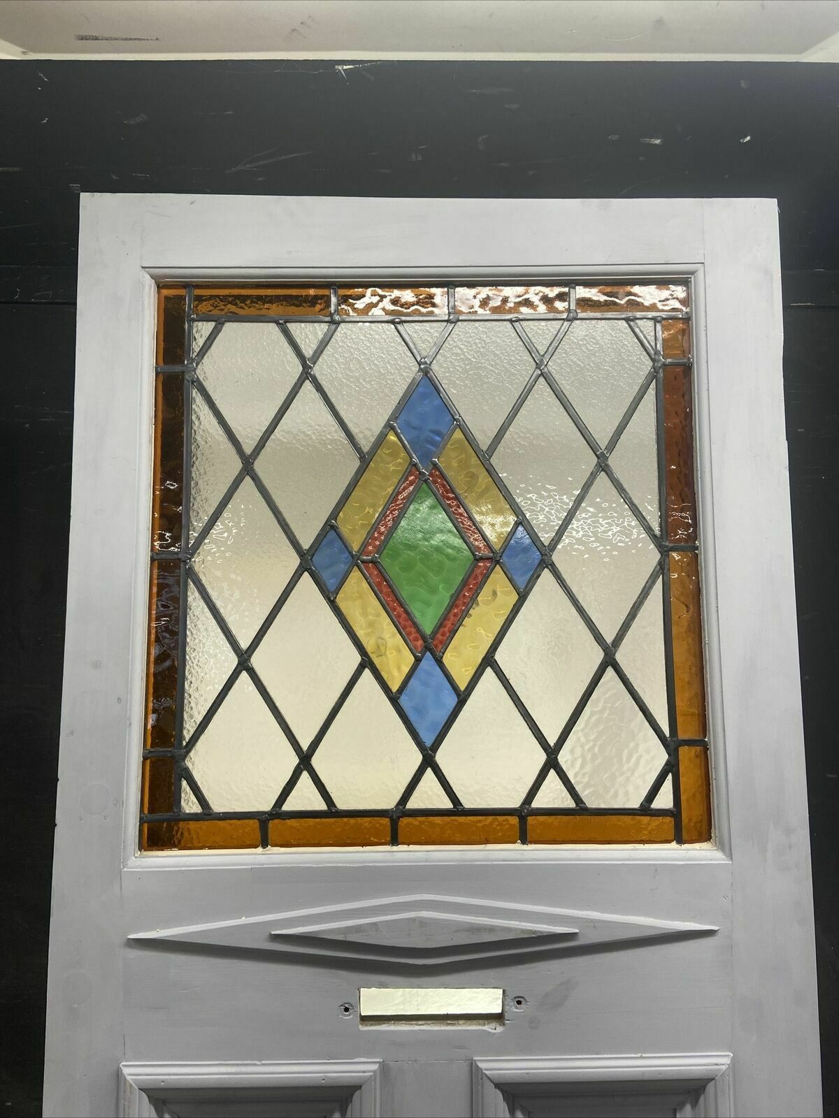 Art Deco Stained Glass Front Door Period Old Reclaimed Antique Pine Wood Leaded photo furniture