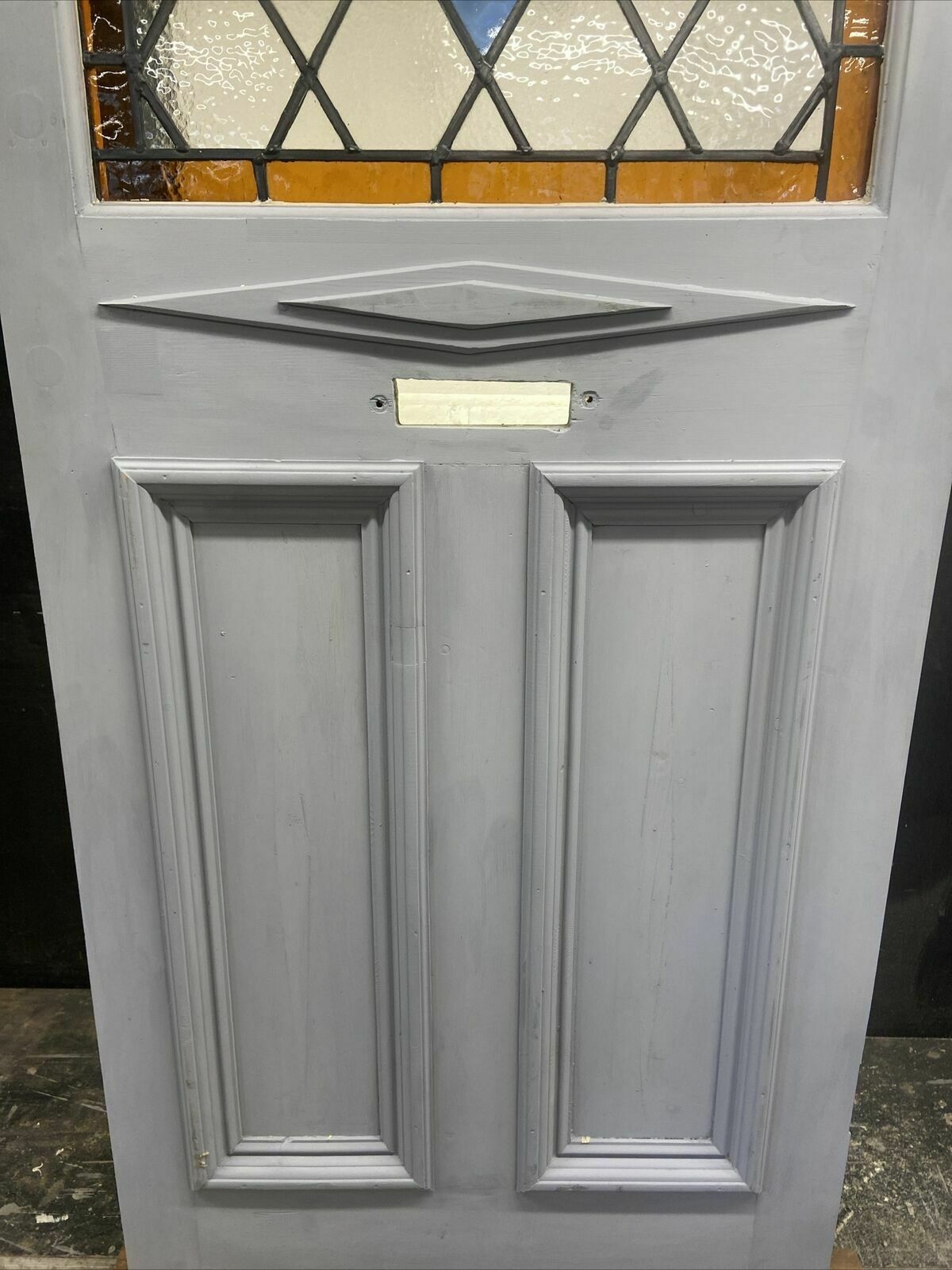 Art Deco Stained Glass Front Door Period Old Reclaimed Antique Pine Wood Leaded photo Home Fixtures
