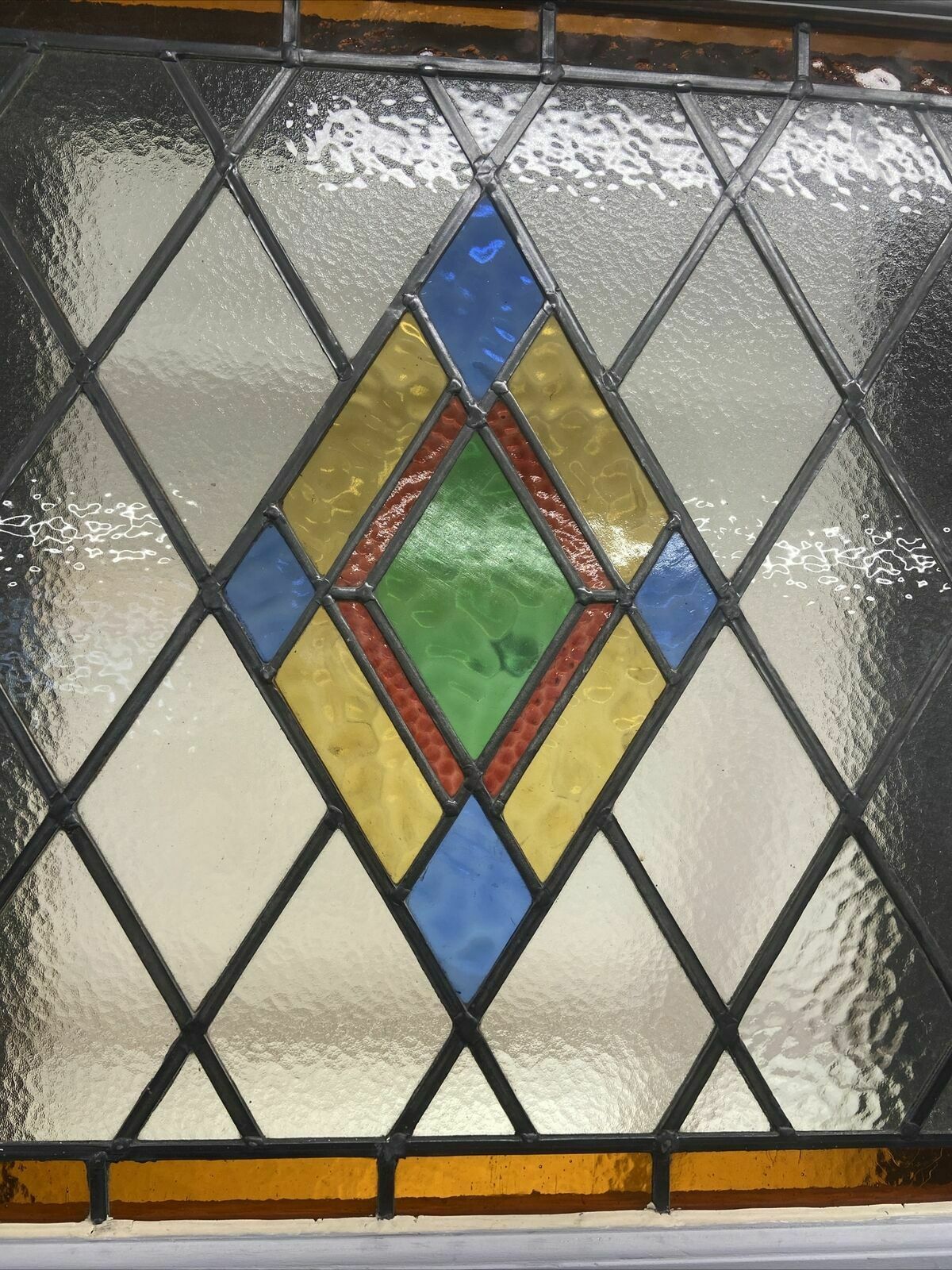Art Deco Stained Glass Front Door Period Old Reclaimed Antique Pine Wood Leaded photo vinterior