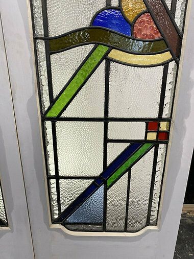 photo buy Art Deco Stained Glass French Doors Antique Period Reclaimed Old 20s 30s Leaded