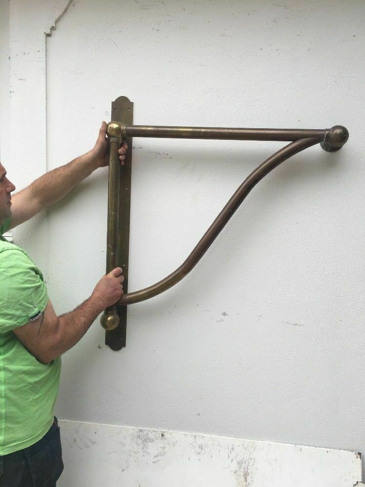 Xl Solid Brass Art Nouveau Victorian Door Handle Pull Push Manor Vestibule Old