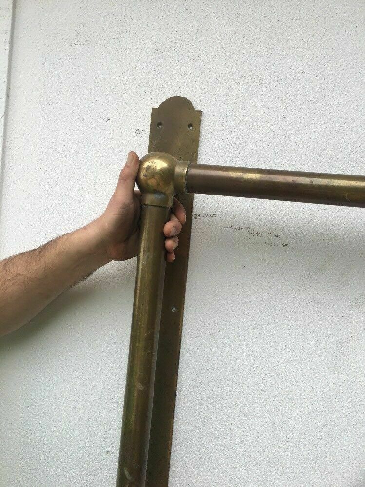 Xl Solid Brass Art Nouveau Victorian Door Handle Pull Push Manor Vestibule Old photo furniture