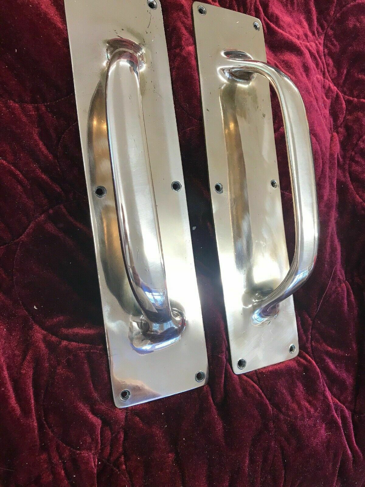 Large Bronze Door Handles Pull Push Period Antique Old Metal Art Reclaimed 1900s photo buy