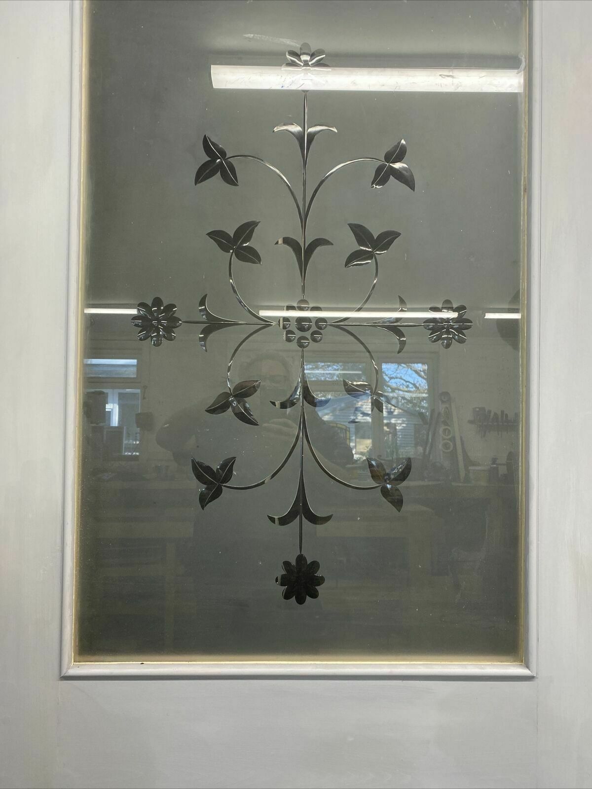 Victorian Cut Etched Glass Front Door Antique Period Reclaimed Old Pine Wood photo for sale