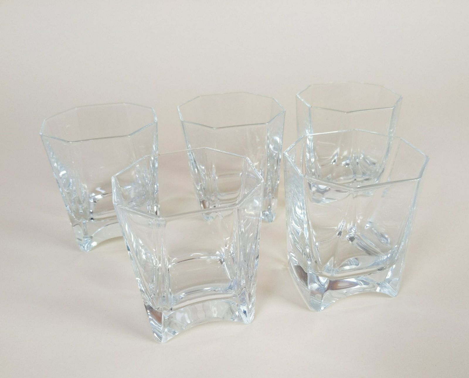 5 French Vintage Crystal Whisky Glasses By Louvois Cristallerie Royale De Champagne For Home Bar Barware photo buy