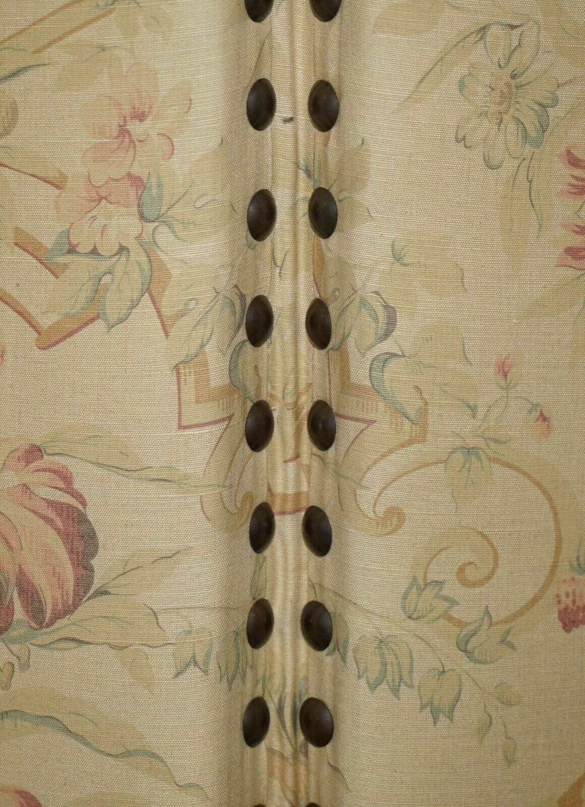 2950.0 Fine George Smith Chelsea Mahogany & Floral Upholstered Room Divider photo