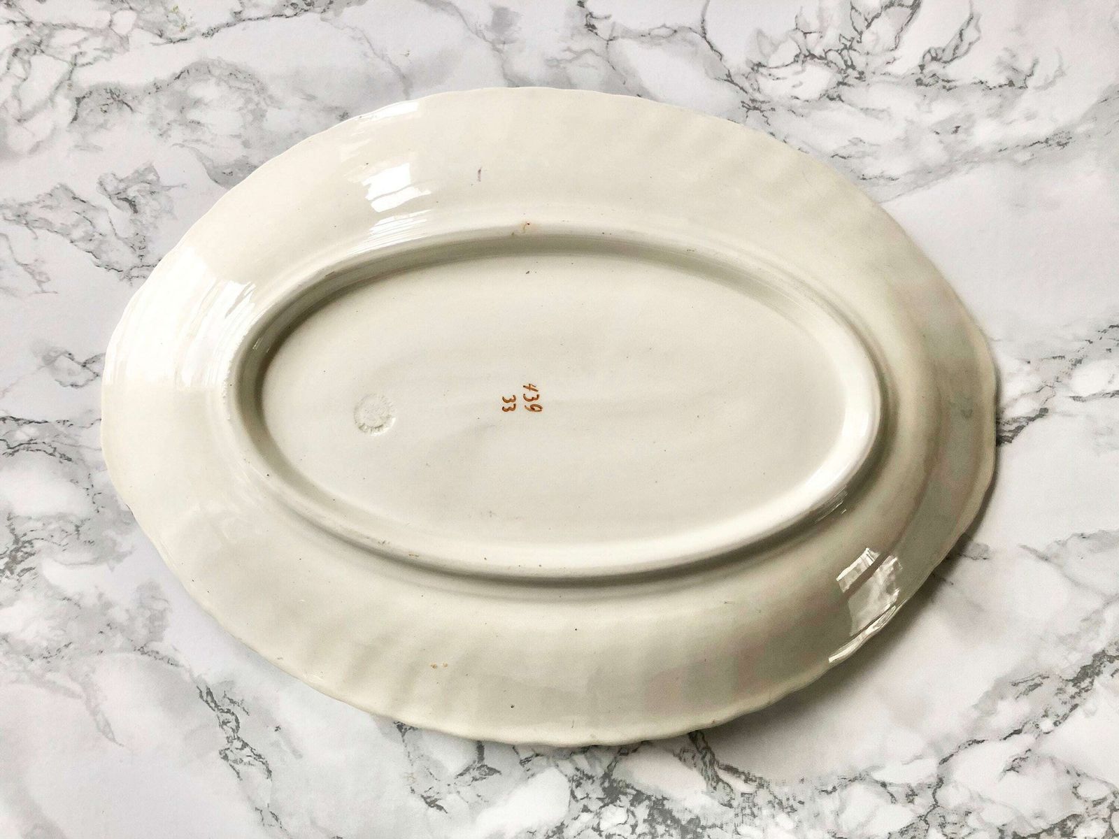 German Manufacture Royal Bonn   Franz Anton Mehlem   Antique China Serving Dish Decorated With Plants And Insects photo 68.0