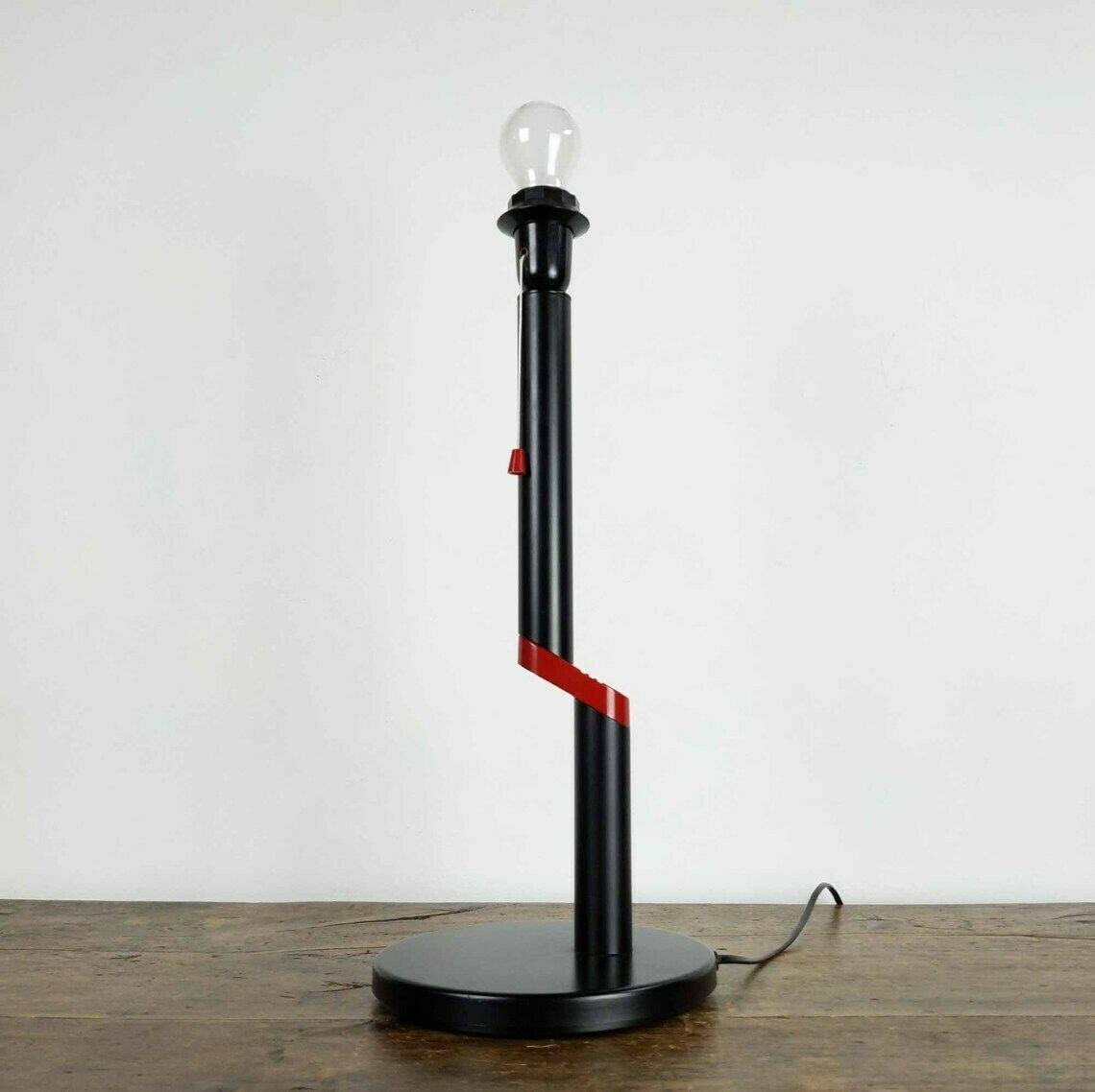 1980s Red And Black Candlestick Table Lamp photo furniture