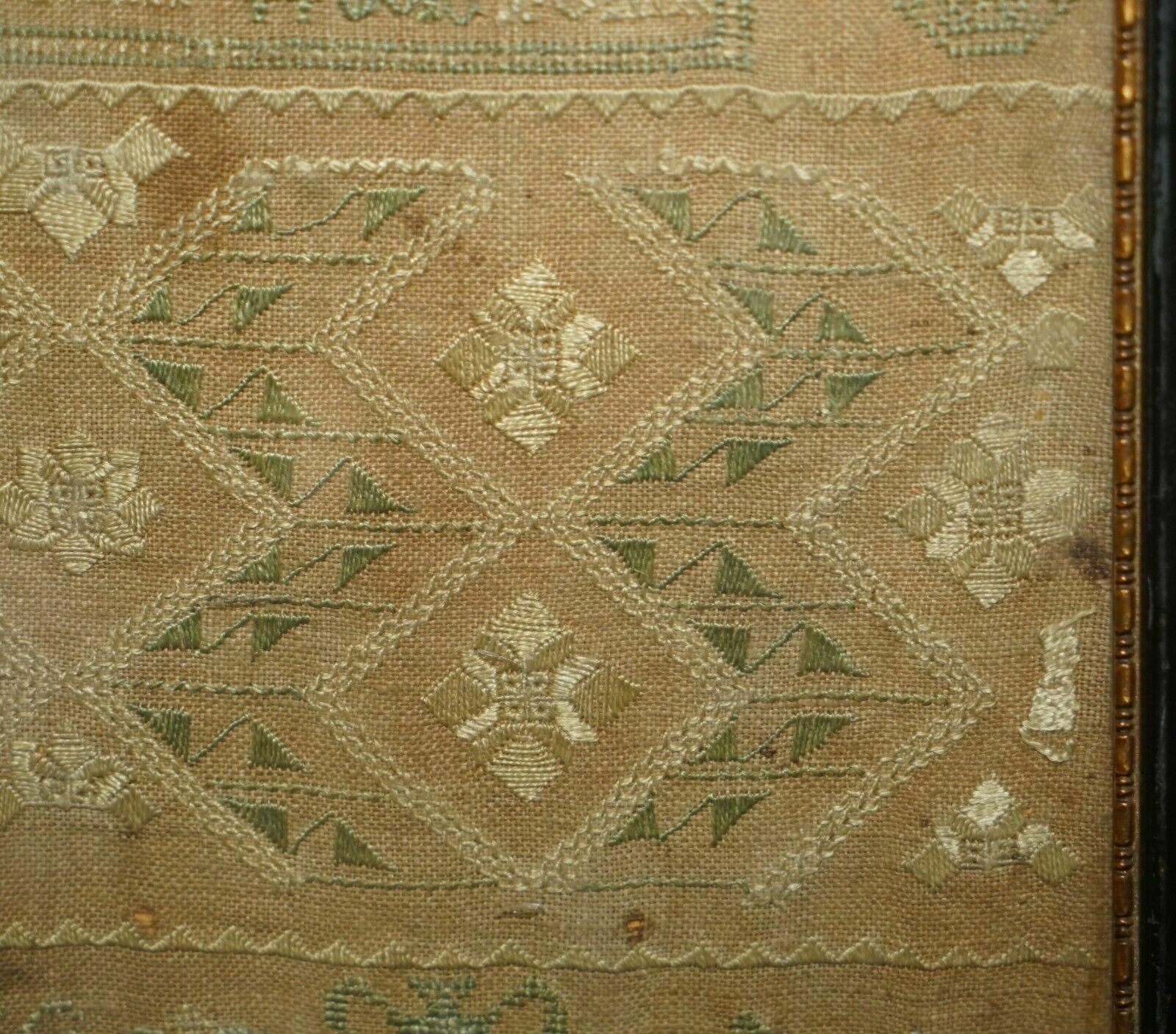 photo vinterior Antique 1747 Mary Campbell Of Scotland George II Needlework Sampler
