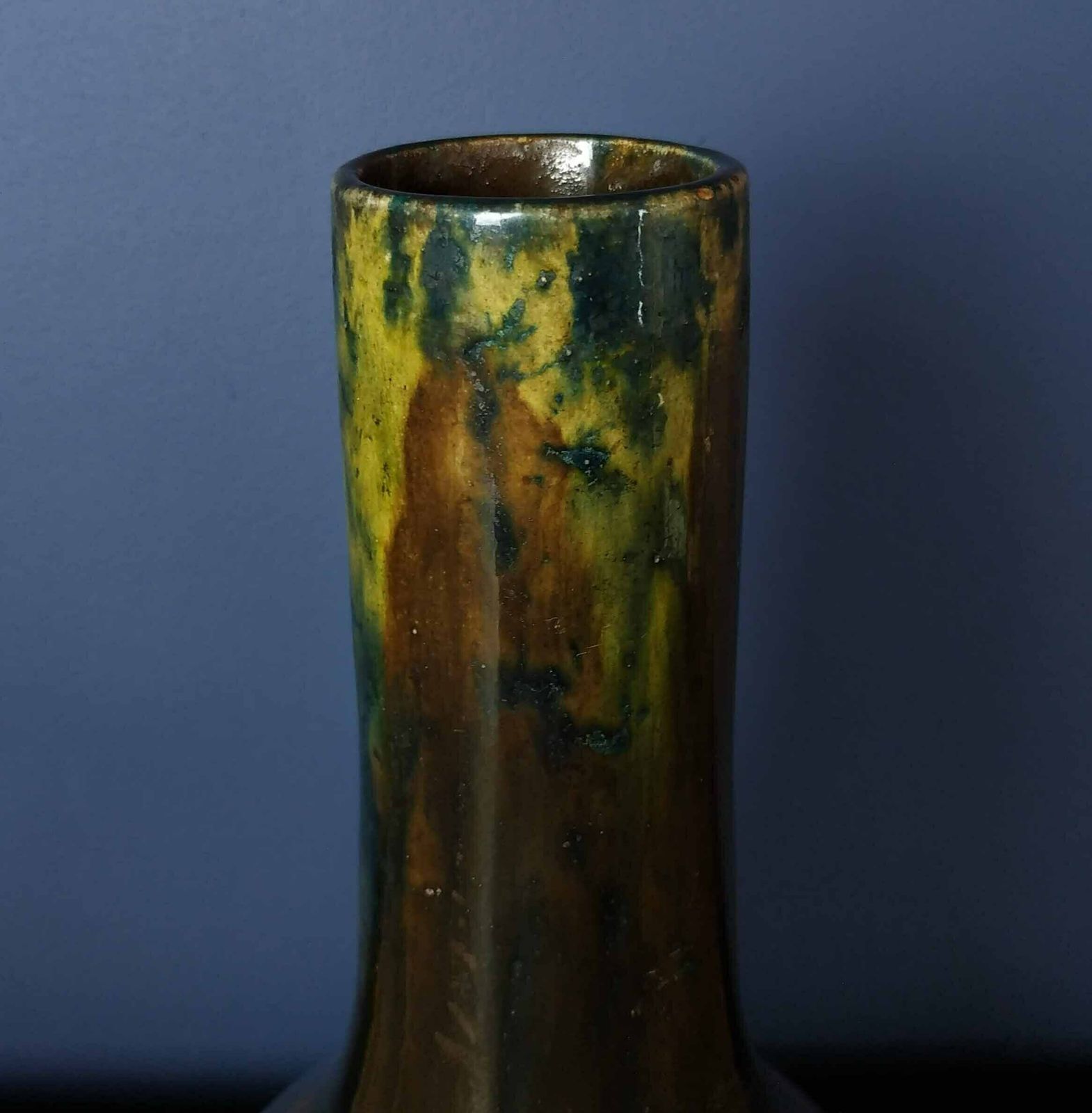 Antique French Vase, French Ceramic Stoneware Vase, Antique Art Pottery Vase, Large French Studio Pottery Vase, French Table Centerpiece photo for sale