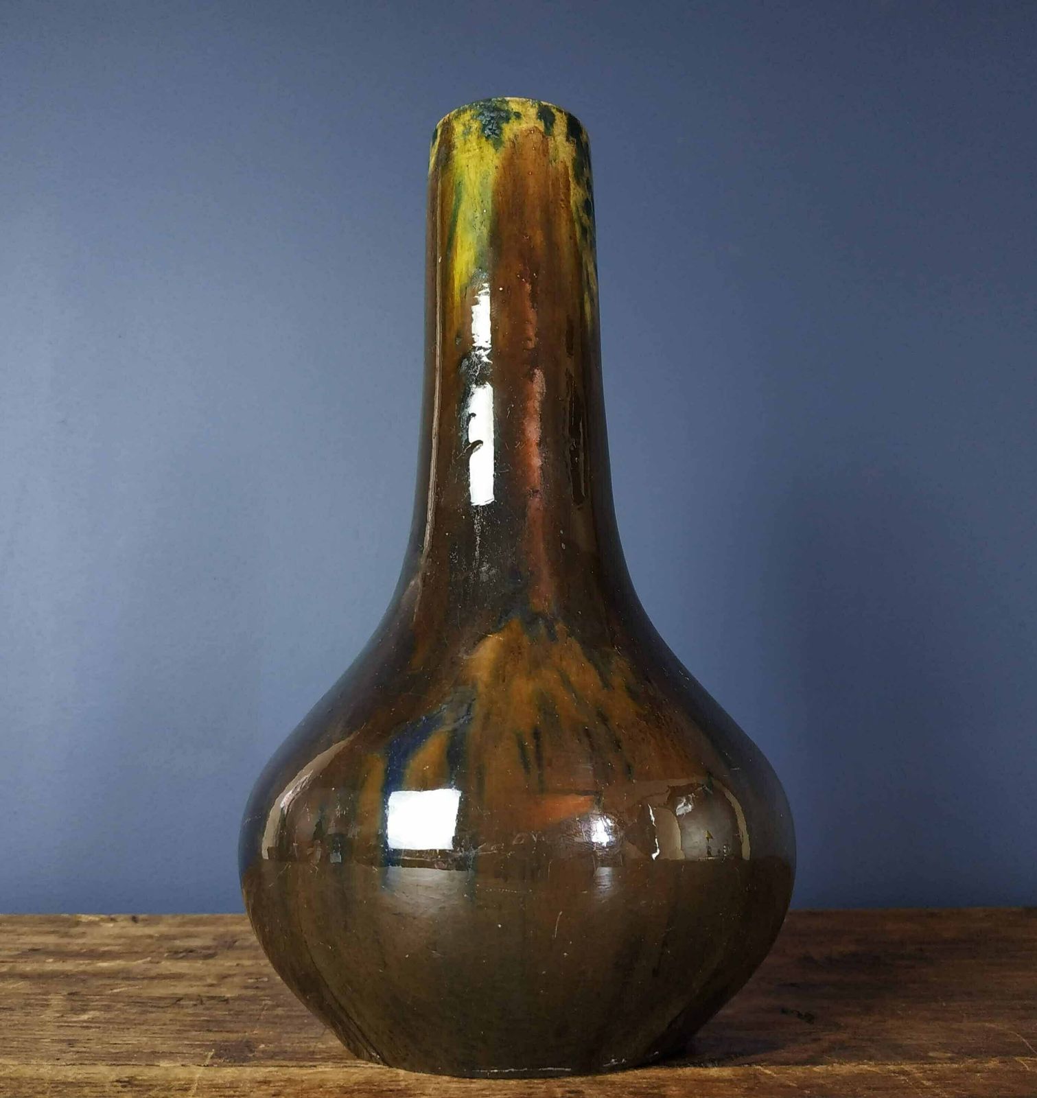 photo furniture Antique French Vase, French Ceramic Stoneware Vase, Antique Art Pottery Vase, Large French Studio Pottery Vase, French Table Centerpiece