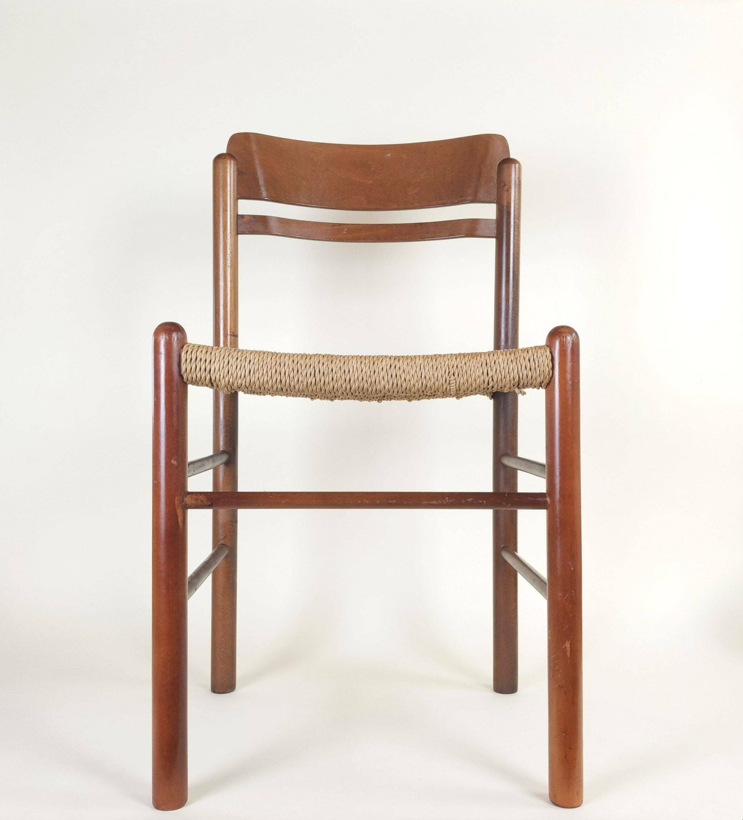 Mid Century Beech Wood Woven String Work Cord Dining Chair With Bentwod Back Rest In The Style Of Borge Mogensen photo furniture