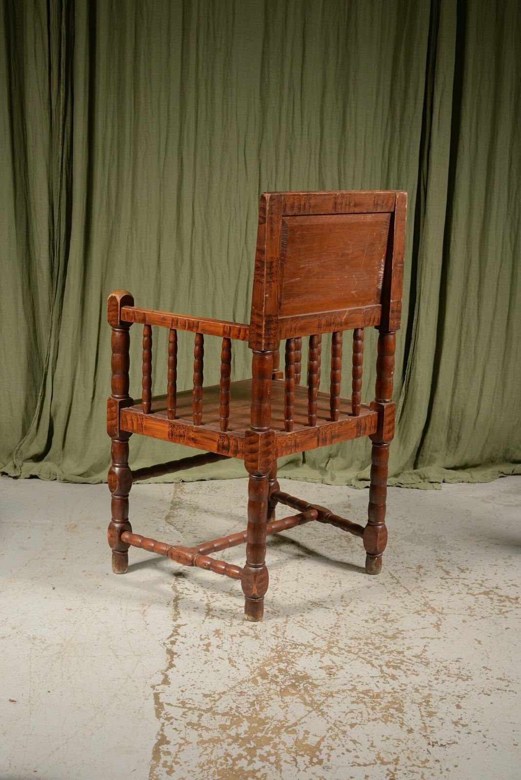 A Swedish Scumble Painted Pine Bobbin Armchair   C.1920 photo Furniture