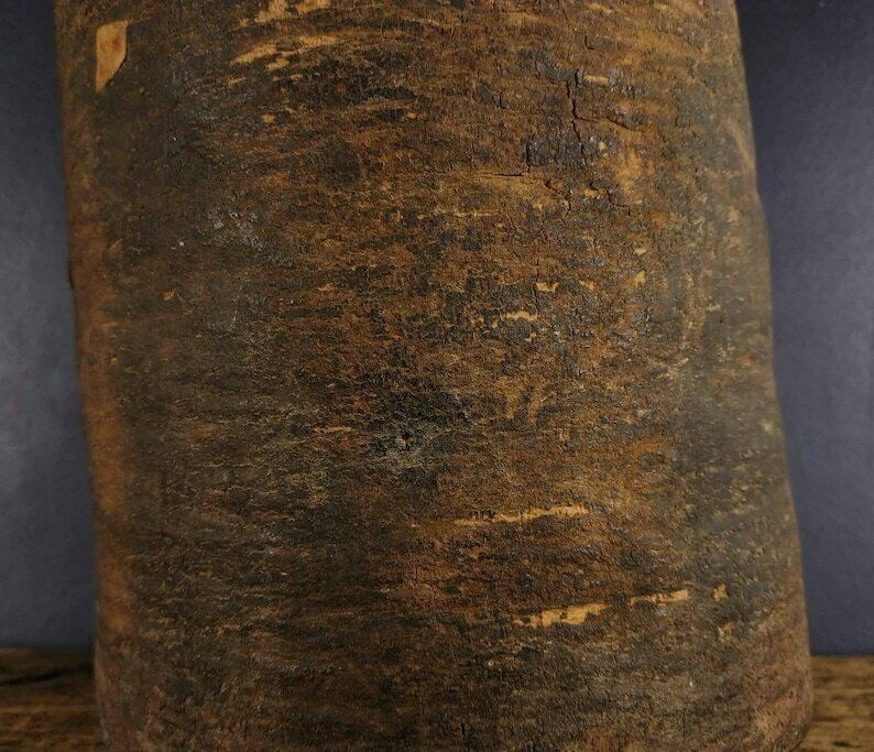 19th Century Gabon Africa Wood Tree Bark Container Box, Antique Primitive Bentwood African Wooden Treen Box photo 240.0