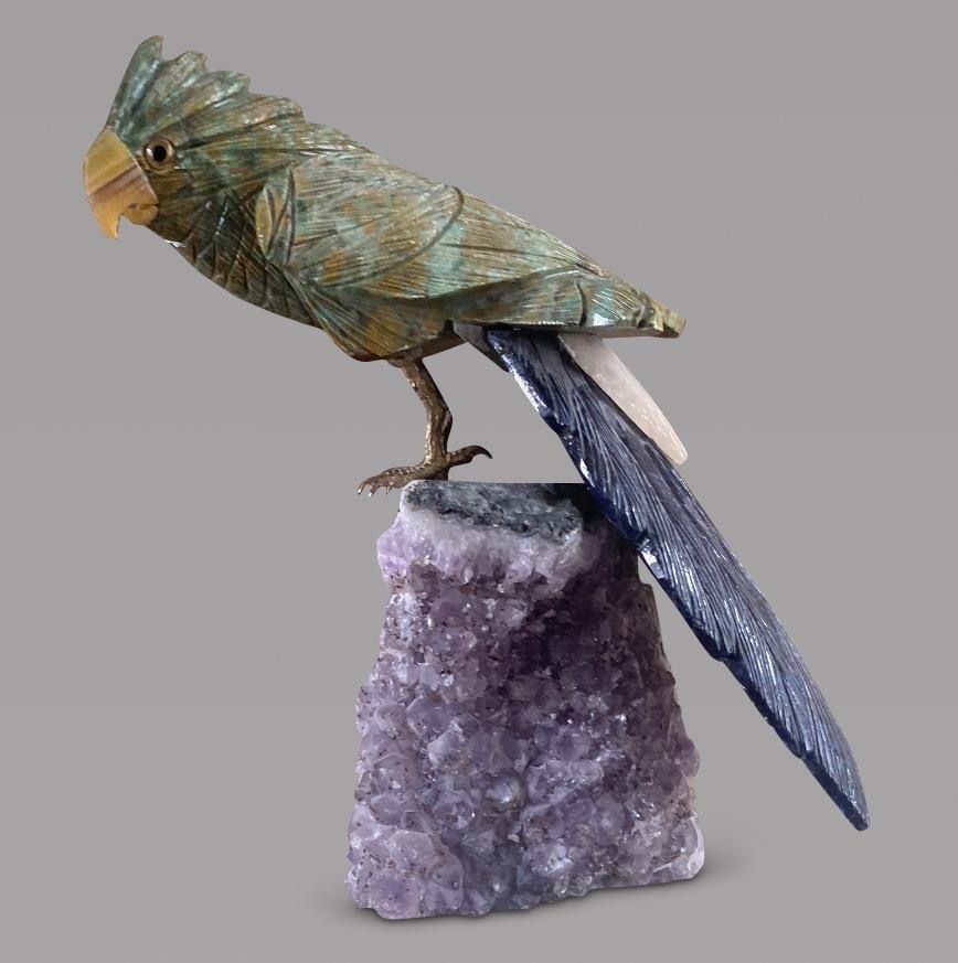 Semi Precious Stone Cockatoo Parrot