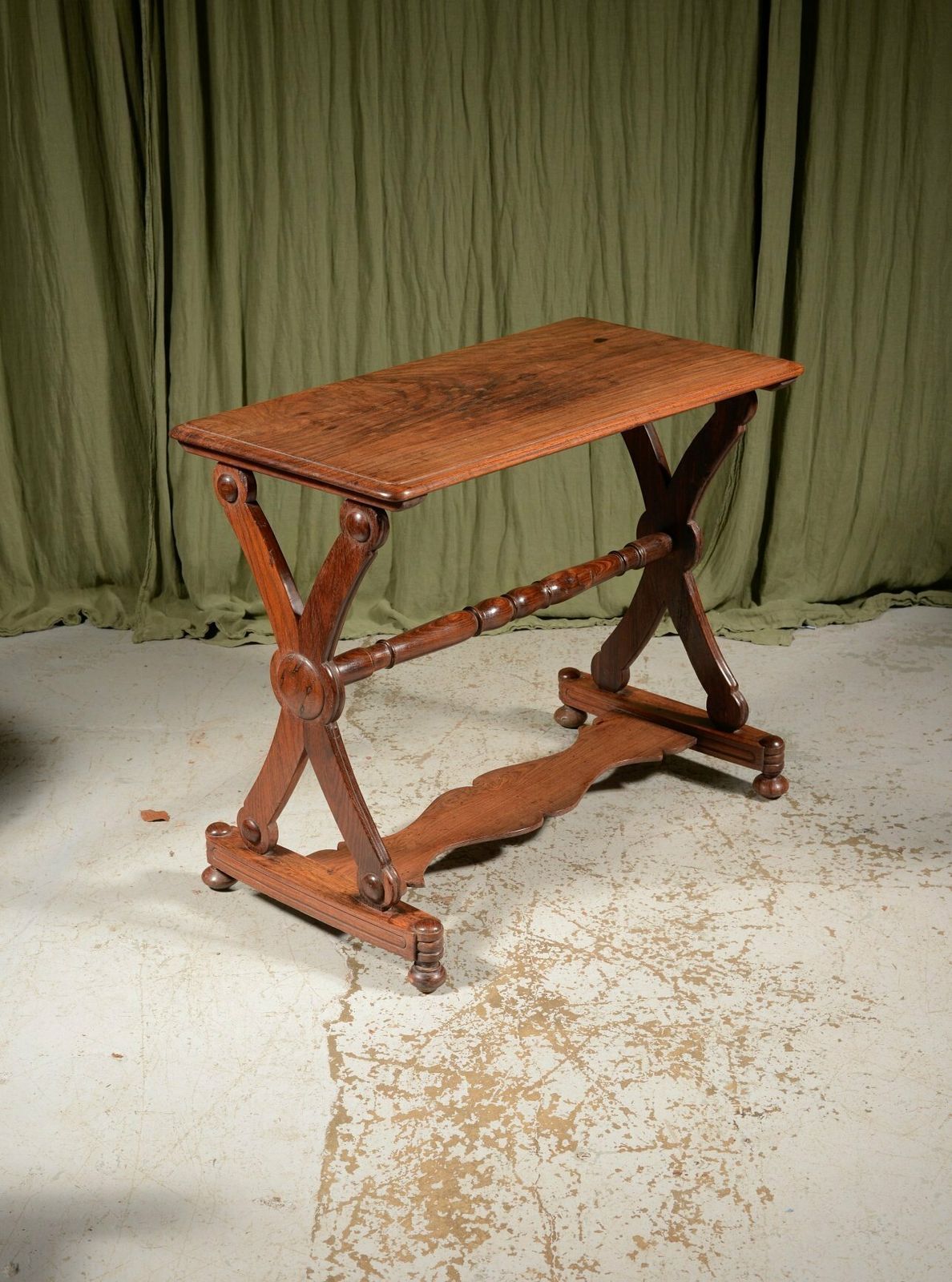 An Anglo Indian Rosewood X Frame Table   C.1870