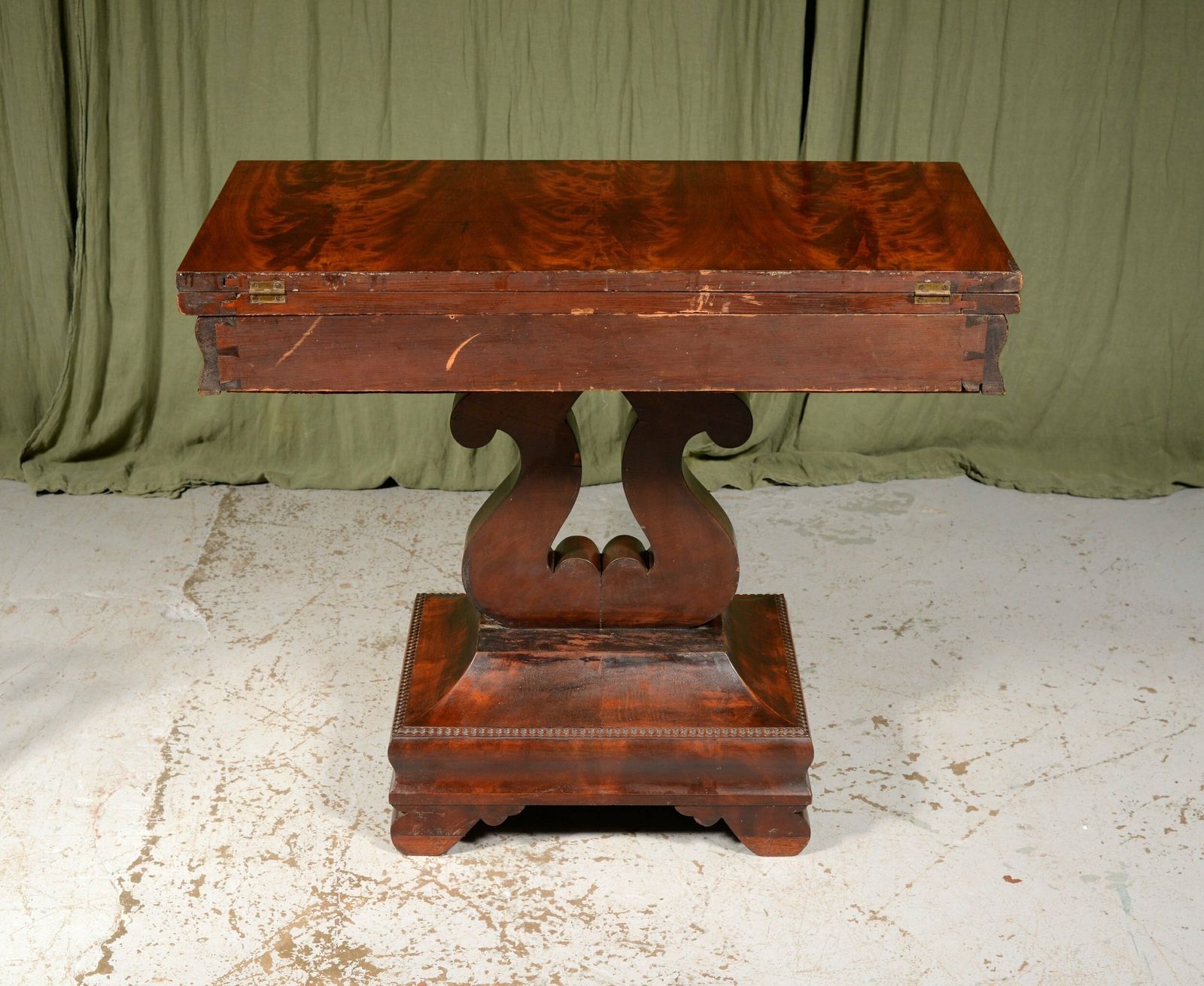 A Rare American Mahogany Folding Tea Table By J. Malburg, Philadelphia   C.1840 photo buy