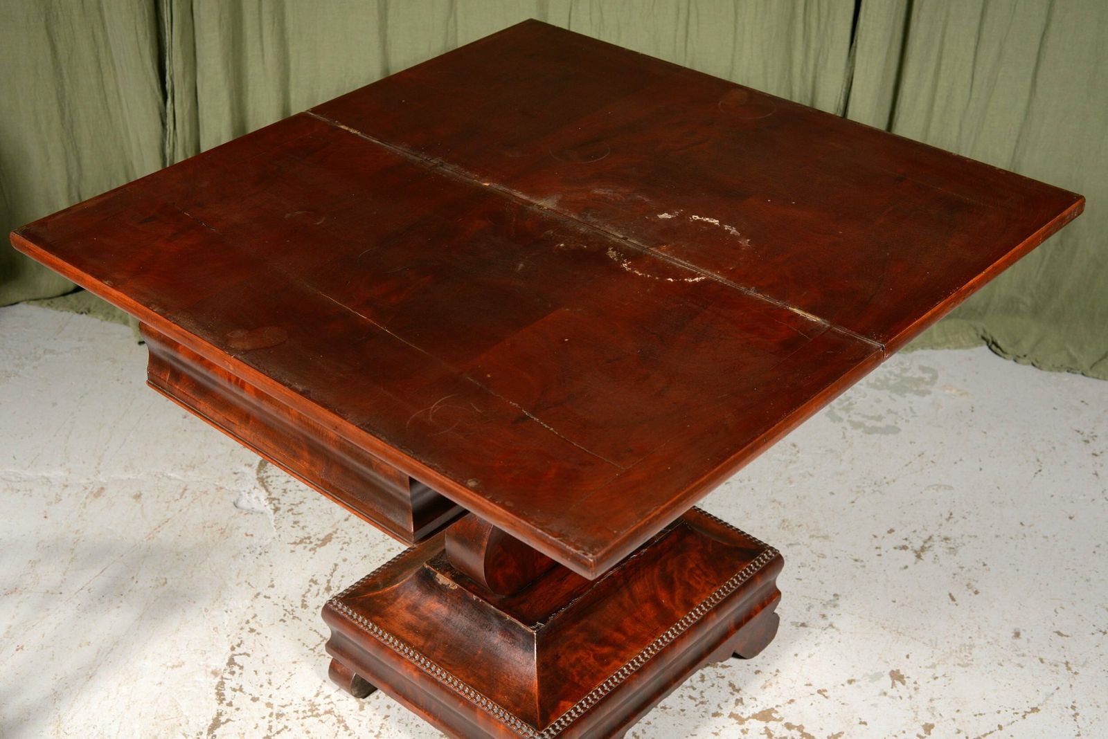 photo furniture A Rare American Mahogany Folding Tea Table By J. Malburg, Philadelphia   C.1840