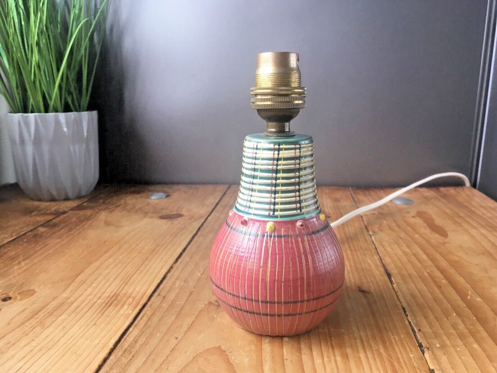 photo for sale 50's Mcm Italian Pottery Fratelli Fanciullacci Knobbly Sgraffito Table Lamp Base
