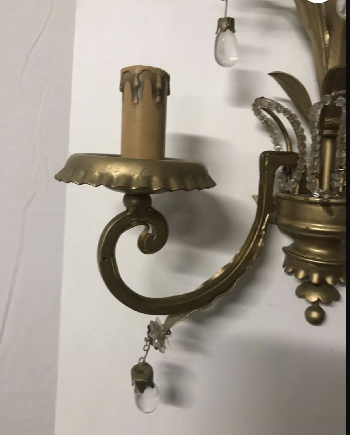 Antique Sconces With Murano Glass Drops  photo 438.0