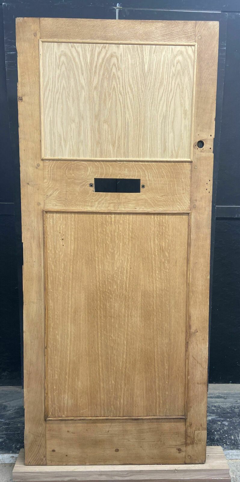 Solid Oak Front Door Arts Crafts Old Period Antique Glass Reclaimed Wood Iron photo vintage