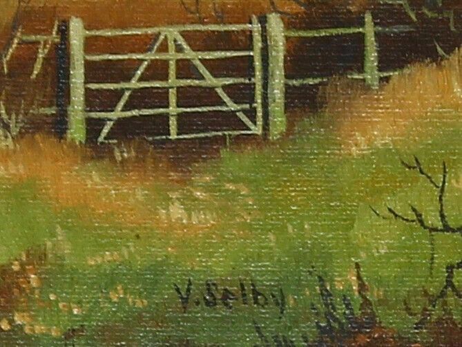 Oil On Card By Vincent Selby. Countryside Scene With Castle In The Distance photo furniture