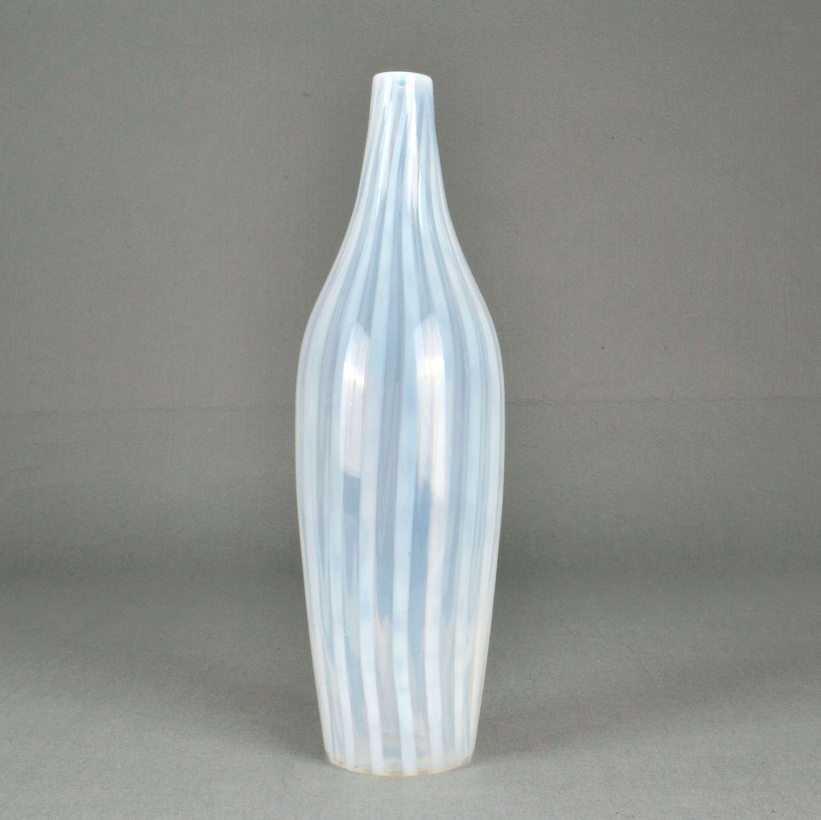 Blue And White Hand Blown Vases By Leerdam 1960's photo for sale