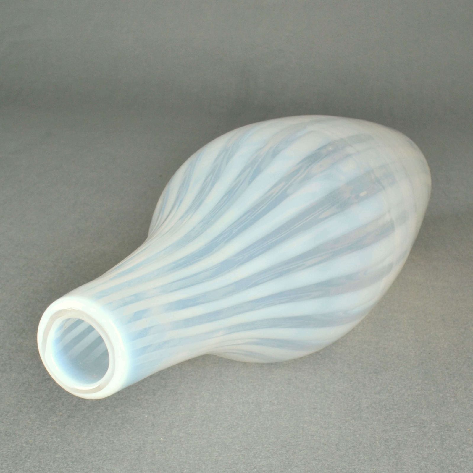 Blue And White Hand Blown Vases By Leerdam 1960's photo vintage
