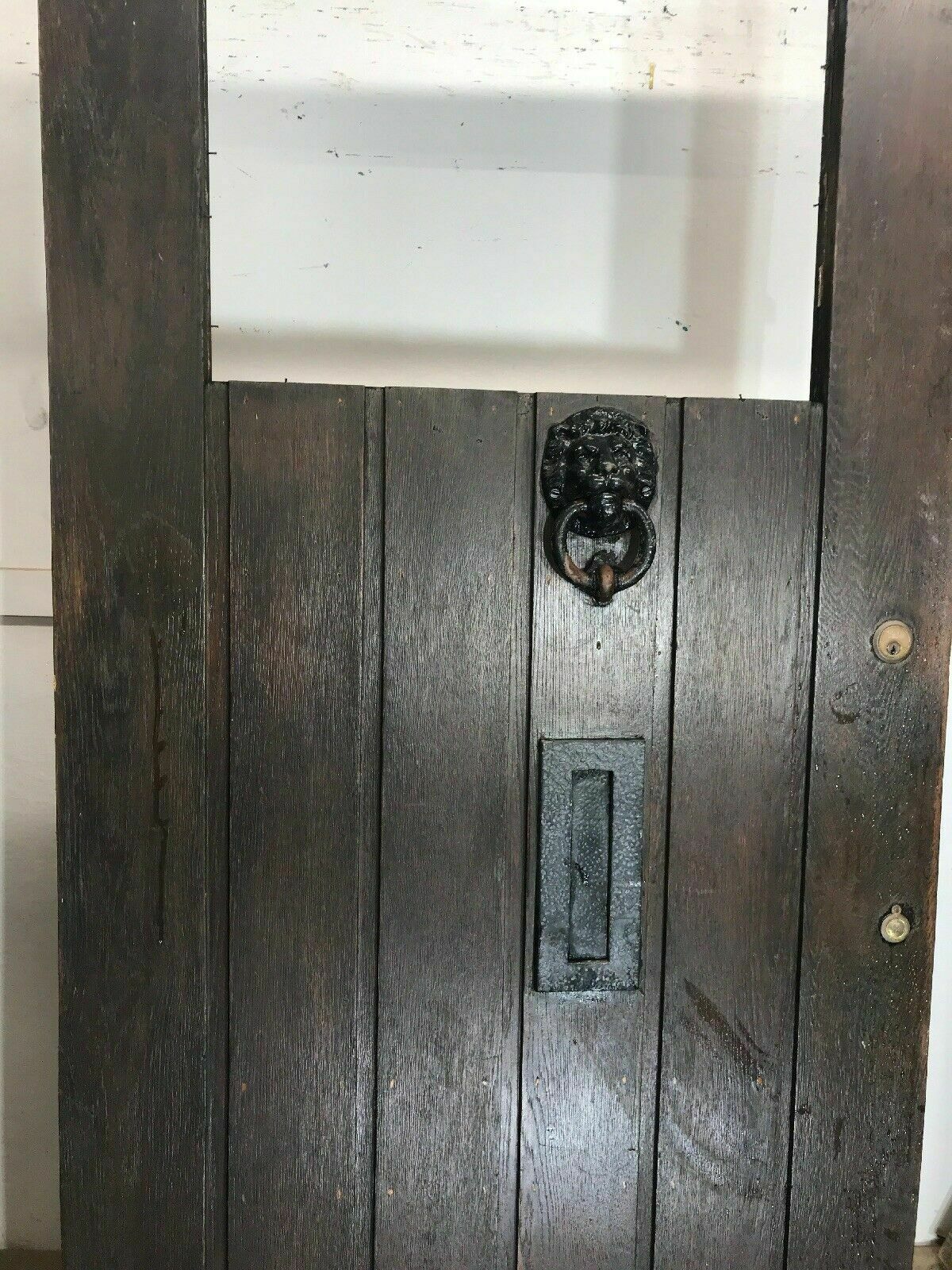 Large Solid Oak Front Door Antique Old Period Wood Reclaimed Hardwood Unglazed photo for sale