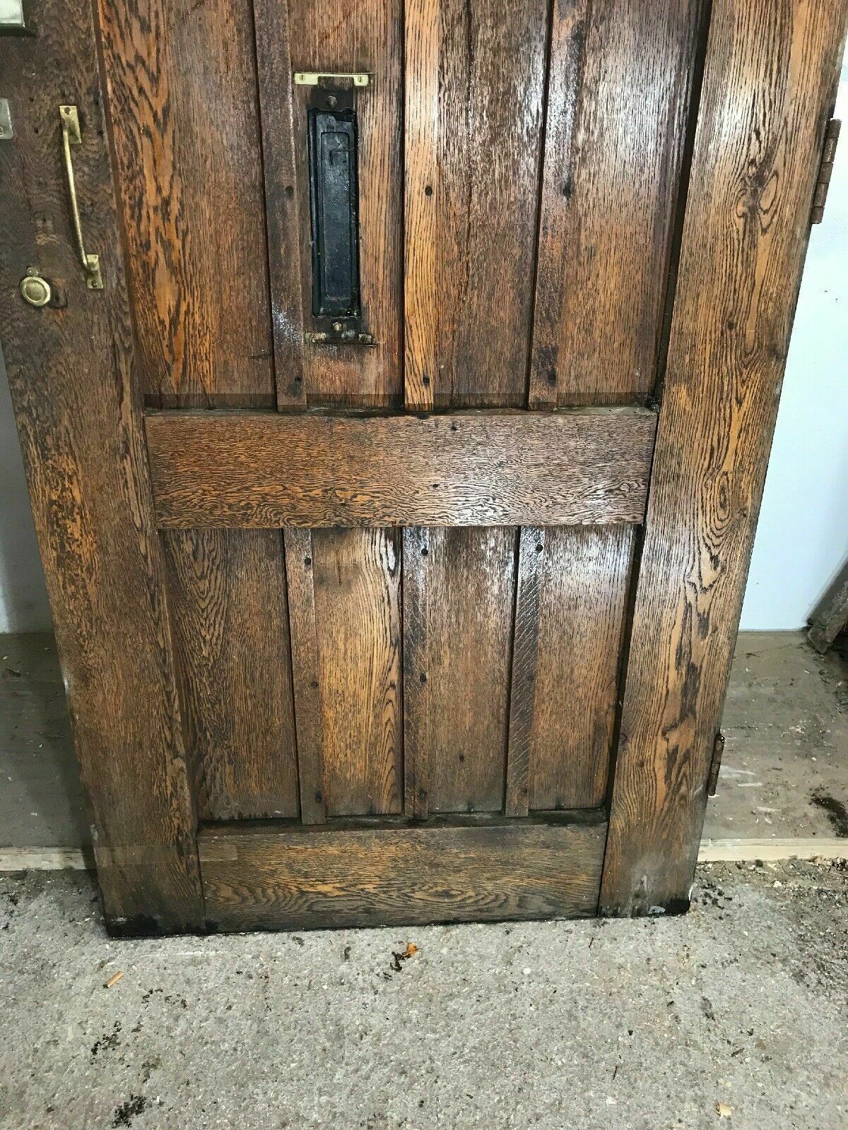 1057.0 Large Solid Oak Front Door Antique Old Period Wood Reclaimed Hardwood Unglazed photo