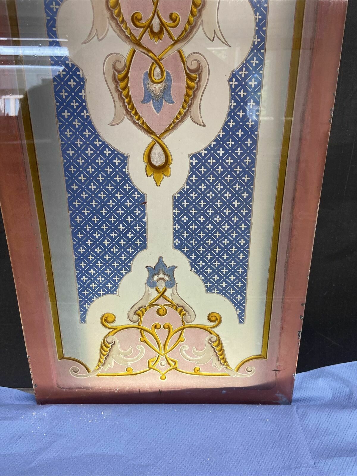 Antique Victorian Stained Glass Window Hand Painted Old Reclaimed Period Unique photo vinterior