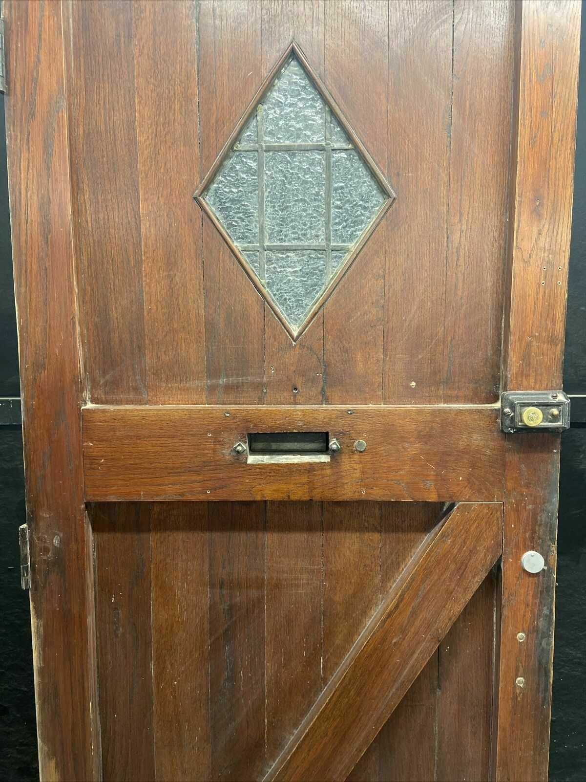 photo for sale Solid Oak Front Door Old Period Wood Antique Reclaimed Hardwood Glazed Leaded