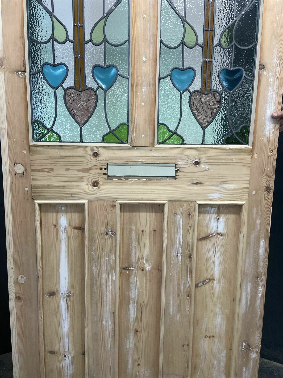 photo furniture X Large Victorian Stained Glass Front Door Old Reclaim Antique Wood Arts Crafts