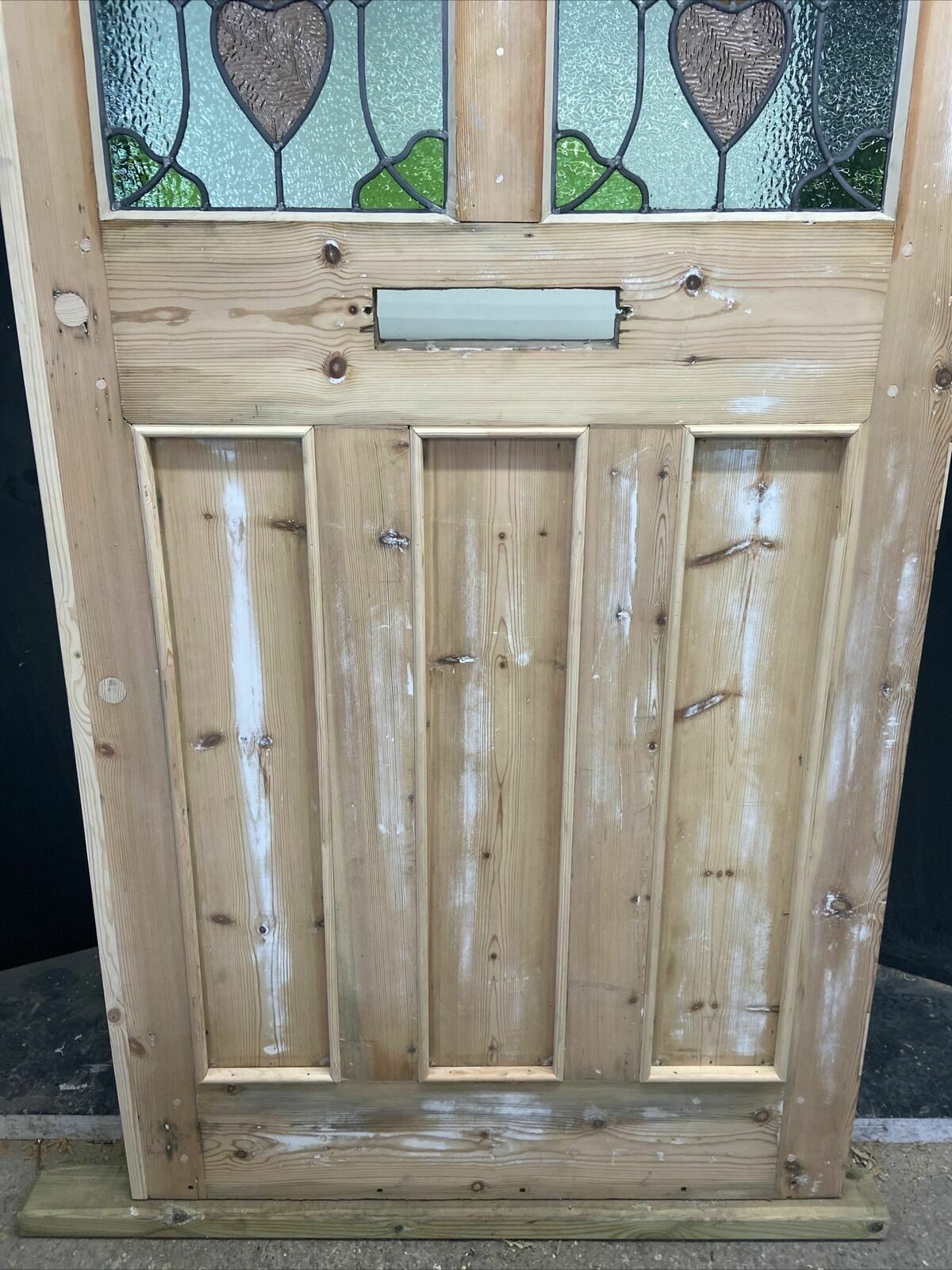2301.0 X Large Victorian Stained Glass Front Door Old Reclaim Antique Wood Arts Crafts photo