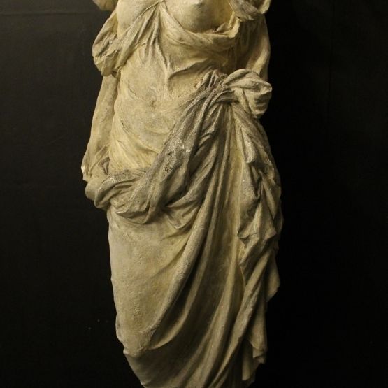 French Plaster Pair Of Caryatids With Pedestals photo vintage