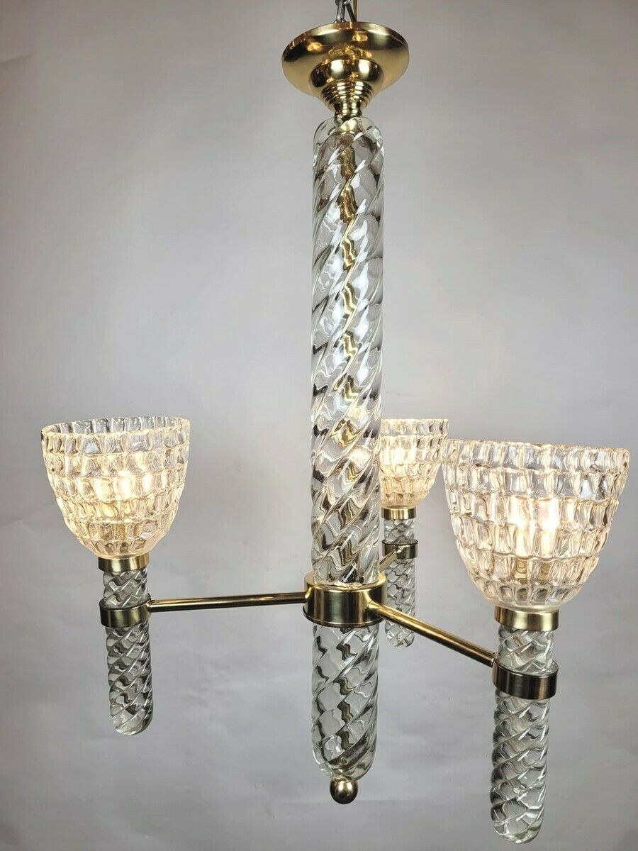 Mid Century Italian Murano Glass Chandelier By Séguso